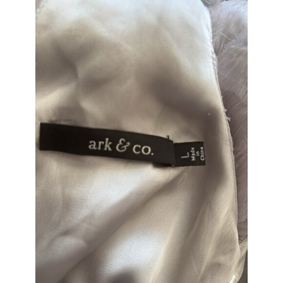 ArK&Co Womens Size L Lavender Feather Mini Dress Sleeveless Pleated Bodice - Picture 6 of 6